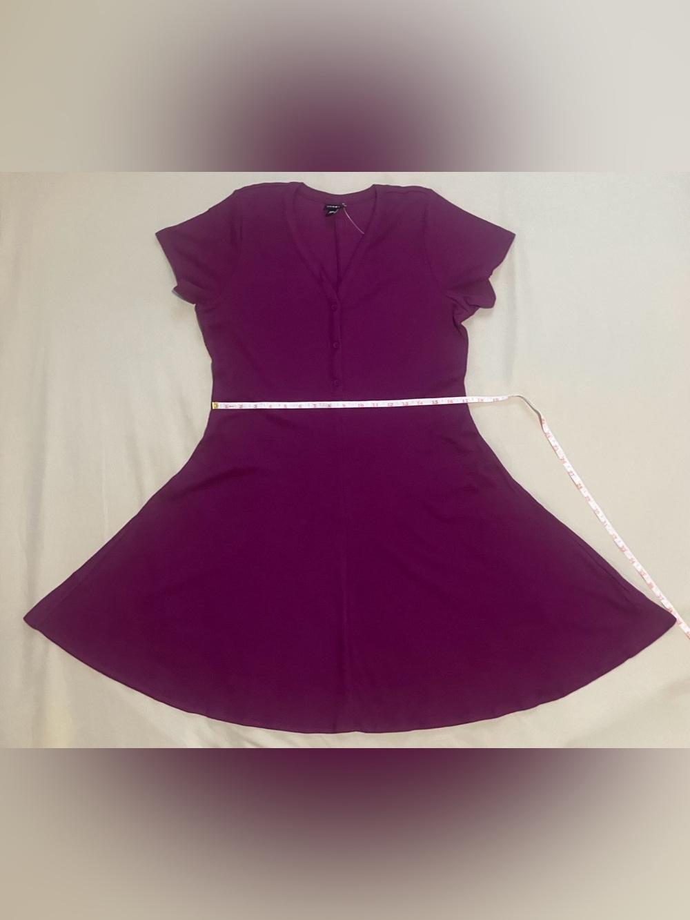 Torrid Plum Caspia Ribbed Henley Mini Dress Size 00 (10) NWT - Picture 7 of 9